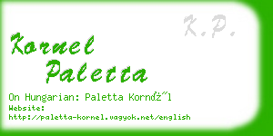 kornel paletta business card